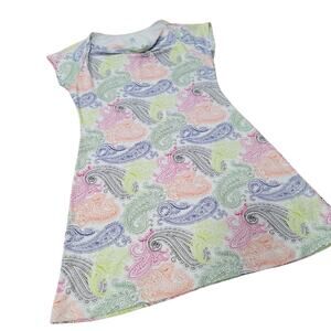 Title Nine Paisley Cowl Neck Tee Shirt Dress Size Large